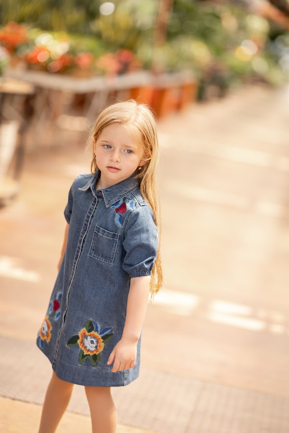 Best Frendz Denim Flower Power Dress