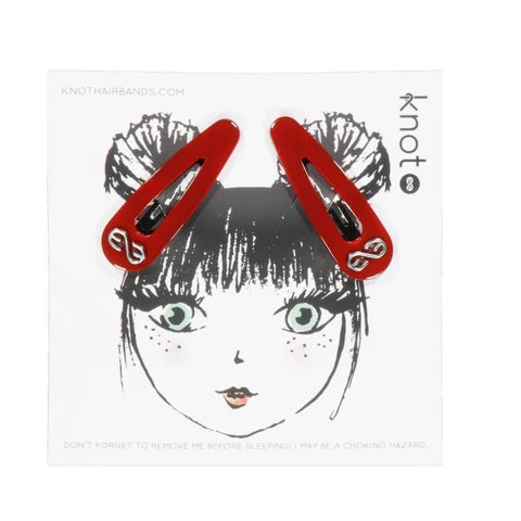 Knot Tortoise Snap Clip Set Cardinal Red