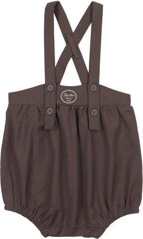 Analogie Plaid Edition Boys Romper Chocolate Brown
