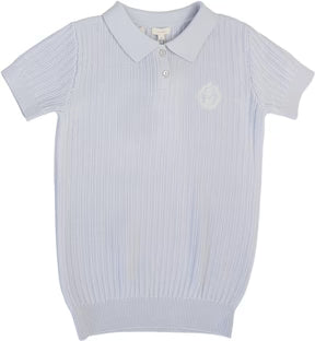 Analogie Knit Polo in Clear Blue