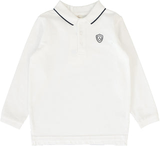 Lil Legs Collar Trim Polo in White