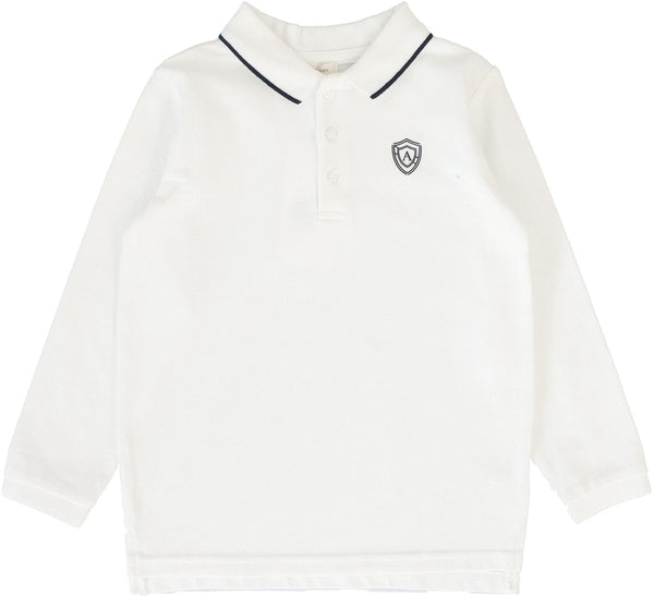 Lil Legs Collar Trim Polo in White