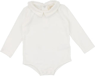 Lil Legs Winter White Collar Onesie