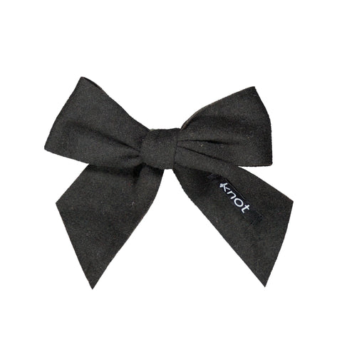 Knot Feather Felt Short Bow Clip Blackbird