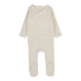Lilette Woven Print Footie in Oat