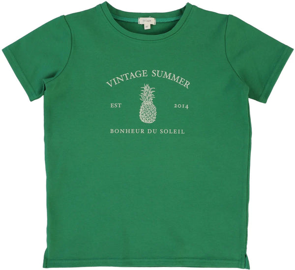 Lil Legs Girls SS Print Tee in Green