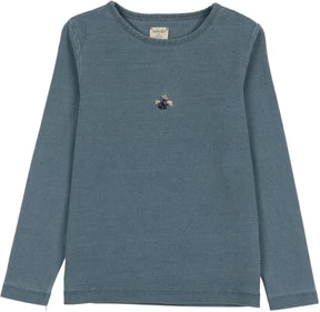 Lil Legs Dainty Denim Girls LS Tee in Blue