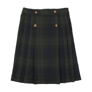 Analogie Forest Plaid Pleated Skirt