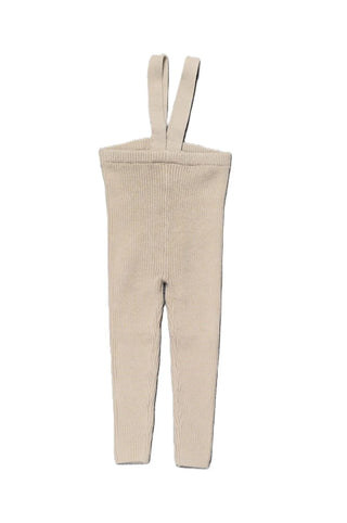Analogie Knit Long Suspender leggings in Oat