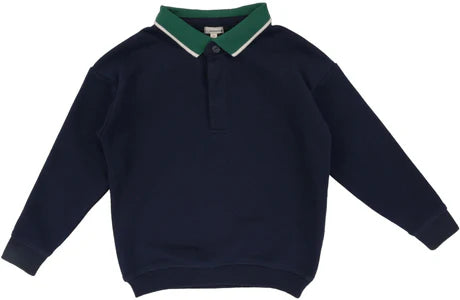 Lil Legs Navy Varsity Sweatshirt Polo