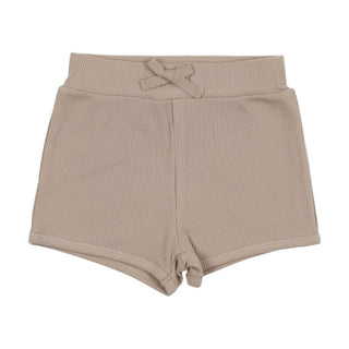 Lil Legs Taupe Ribbed Track Shorts
