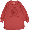 Analogie Emblem Sweatshirt Dress in Mineral Red