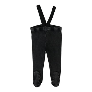 Lil Legs Black Wash Suspender Leggings