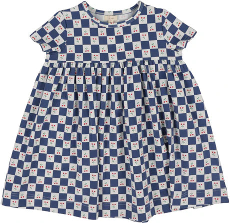 Lil Legs Checked Tulip Dress Short Sleeve