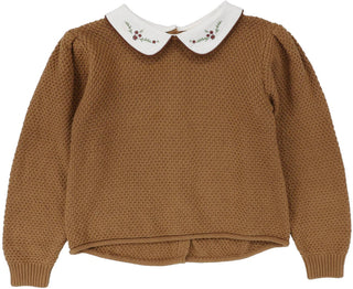 Analogie Peter Pan Knit Sweater in Camel