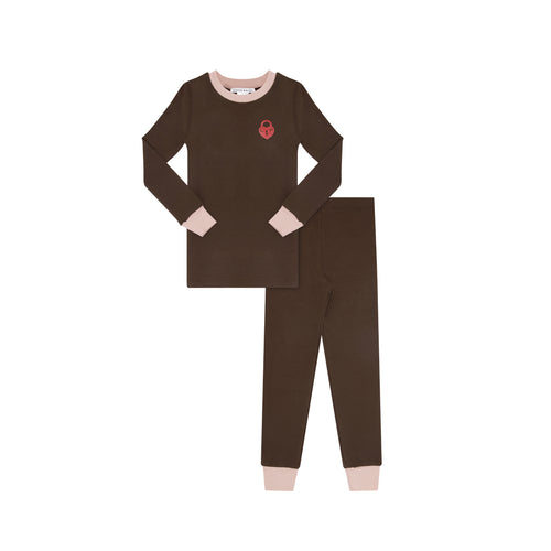 Little Parni Brown/Light Pink Chestnut Lock PJs