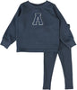 Analogie Sherpa Varsity Set in Off Blue