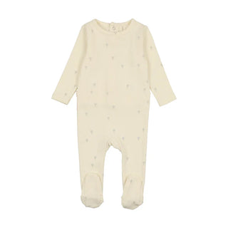 Lilette All Over Hot Air Balloon Footie in Cream/Blue