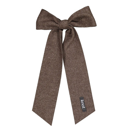 Knot Feather Felt Long Bow Clip Sparrow