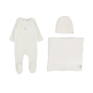 Lilette Velour Forest Graphic Layette Set in Winter White/ Oat