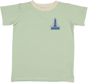 Lil Legs Sailor Stripe Tee in Green Stripe