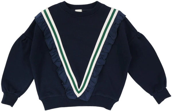 Lil Legs Navy Girls Varsity Sweatshirt