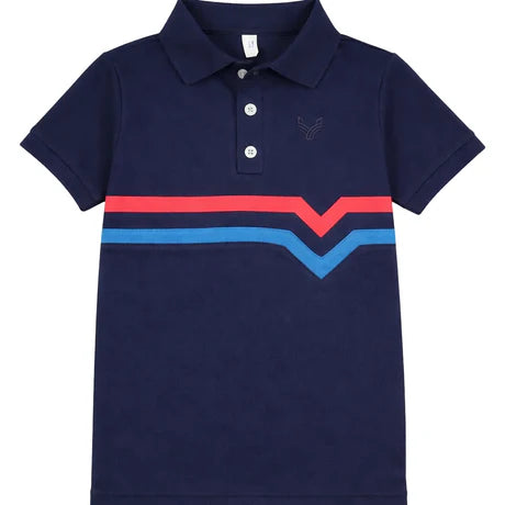 Bopop Navy Heartbeat Polo SS