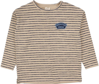 Lil Legs Striped Tee in Oat/Navy