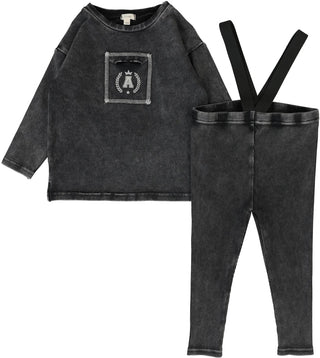 Lil Legs Boys Pocket Tee Set in Black Wash