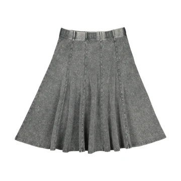 Bopop Grey Denim Panel Skirt