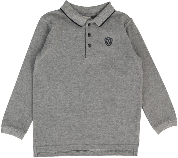 Lil Legs Collar Trim Polo in Grey