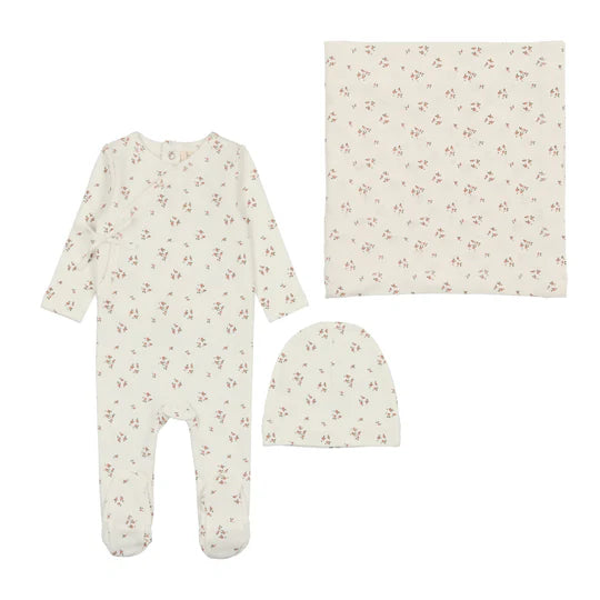 Lilette Dainty Floral Layette Set in Winter White/Floral