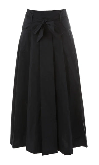 HEV Black Pleated Skirt with Belt Tie