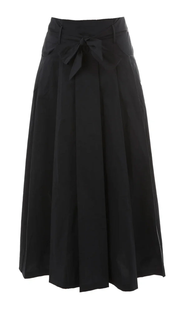 HEV Black Pleated Skirt with Belt Tie