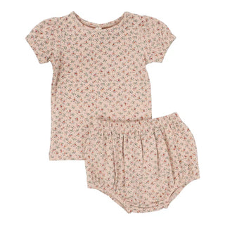 Lilette Dainty Floral Short Sleeve Set Shell Pink/Floral