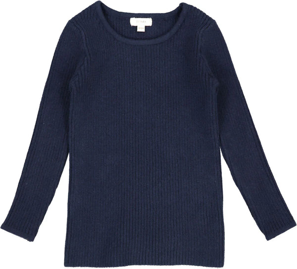 Lil Legs Navy Knit Crewneck Sweater