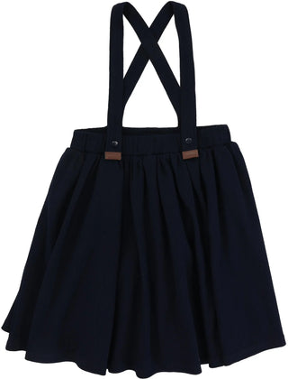 Lil Legs Ribbed Suspender Skirt in Navy