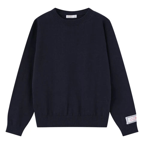 Coco Blanc Navy Knit Crew Sweater