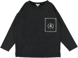 Lil Legs Boys Pocket Tee in Black Wash