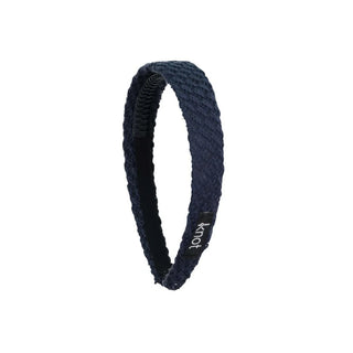 Knot Knitted Headband in Navy