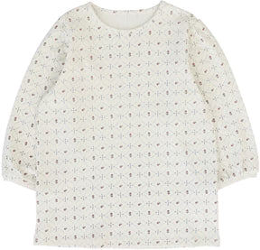 Lil Legs Puff Sleeve Tee 3/4 in Floral Interlock