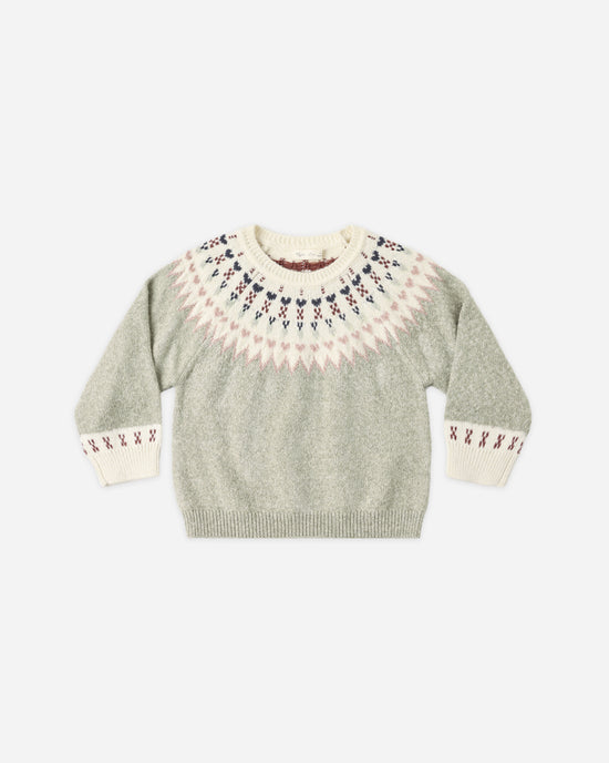Rylee and Cru Fair Isle Sweater Sage
