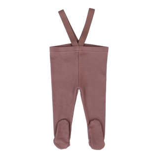 Lil Legs Footed Suspender Leggings in Rose