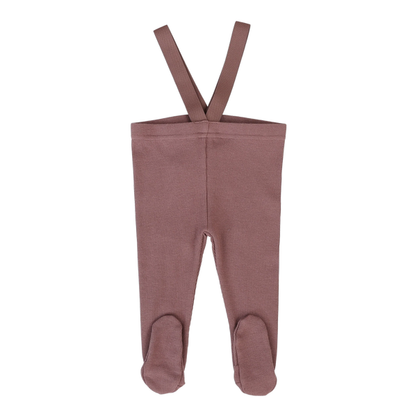 Lil Legs Footed Suspender Leggings in Rose