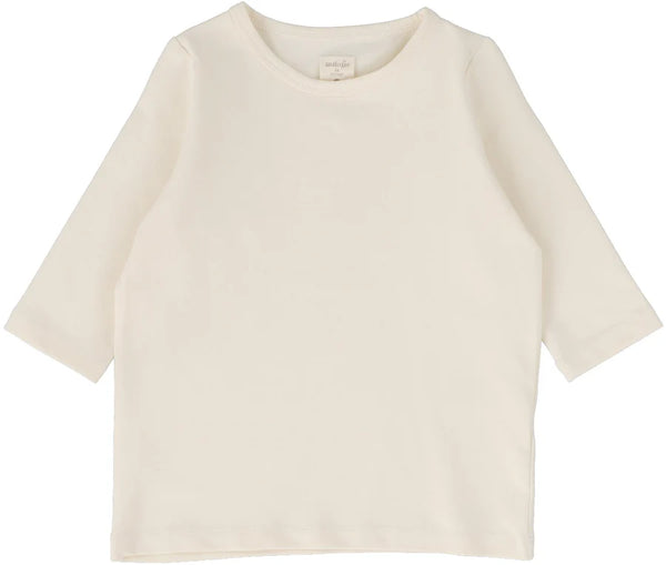 Analogie Girls 3/4 Sleeve Tee in Natural