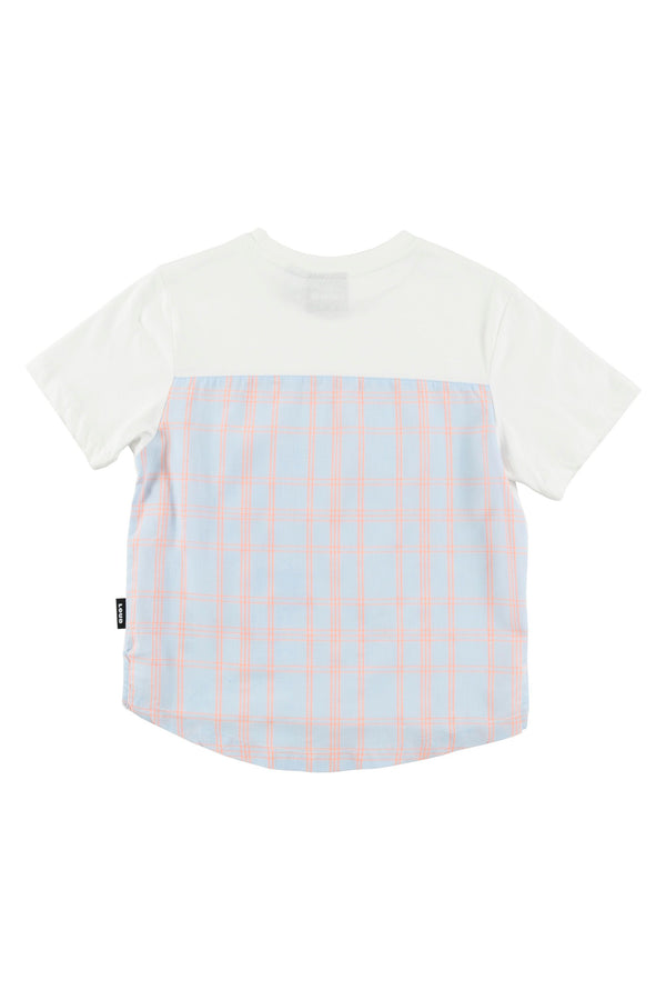 Loud COCCO T-Shirt loose fit in GARDENIA/check neon