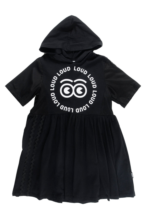 Loud SPIAGGIA Hood Dress in Black