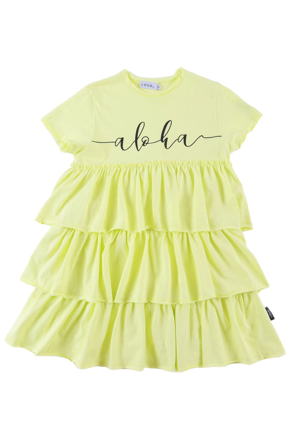 Loud Apparel VERA Dress in Shadow Lime