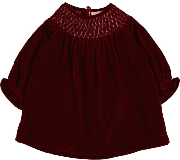 Louis Louise Dress Maxina Burgundy Velvet