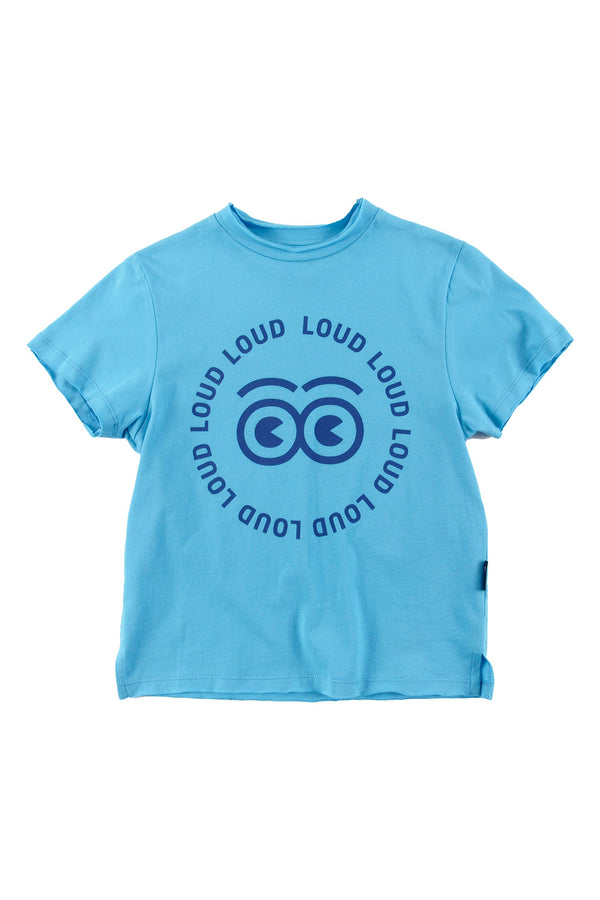 Loud  PROFUMO T-shirt relaxed fit in CYAN BLUE/Blue print